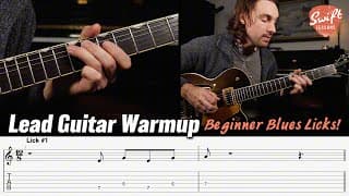 Lead Guitar Warmup Session - Beginner Pentatonic Blues Licks!