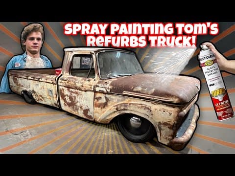 I Spray Painted Tom’s Refurb Truck With Turbo Cans! F-scalade Is Getting Finished! Budget Rat Rod