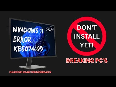 Windows 11 Update Kb5074109 Is Breaking Pcs – Don’t Install Yet!