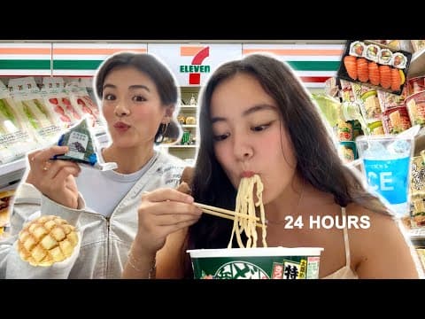EATING at JAPANESE CONVENIENCE STORES for 24 HOURS!