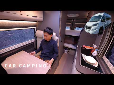 A Deserted Forest, Drawn Into The Darkness. Car Camping In A Top-quality Camper