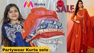 80% Off On Myntra Partywear Kurta Pant Dupatta Sets | Myntra Kurti Haul | Latest Kurta Sets | Sale