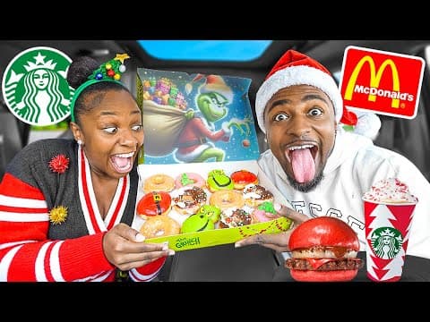 Eating New Christmas Fast Food Items For 24 Hours!