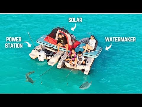 Camping On A 10ft Dinghy W/ My Family! 24hr Catch Cook Camp