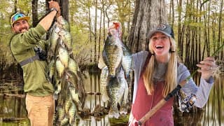 We Found The Big Slabs In Swamps, Creeks, Spillways And More! Insane Fall Crappie Fishing!