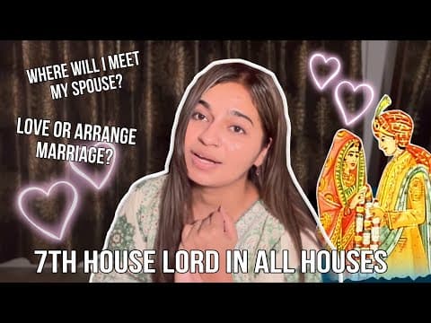 7th Lord In All Houses Part1 | Spouse, Love Or Arrange Marriage And Delay In Marriage