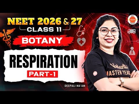 Respiration In Plants | Part -1 | Class 11 Biology | Neet 2026 & 2027 Preparation | Deepali Ma’am