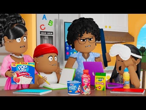 Online Summer School Morning Routine!! *very Chaotic!!* | Bloxburg Family Roleplay