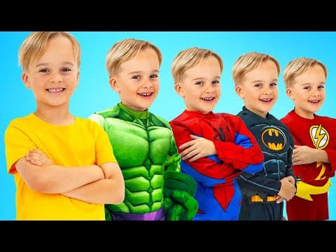 Crianças Transformam-se Em Super-heróis Com Brinquedos Insufláveis