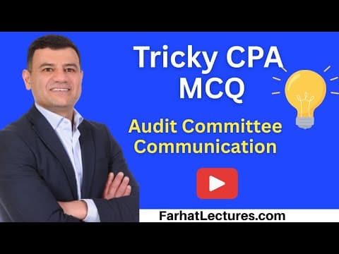 📢 Communication With The Audit Committee Mcqs | Aud