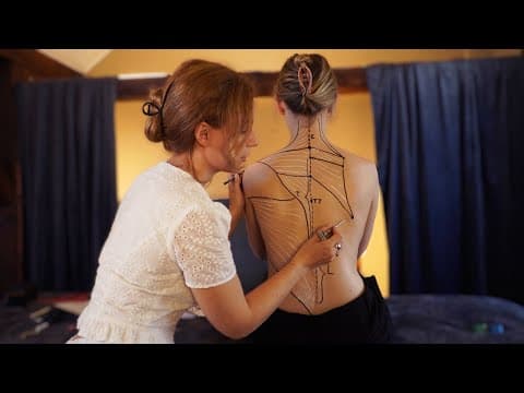 Asmr Medical Back Anatomy Muscles & Fibers Drawing, Showcasing The Functions | Real Person Asmr