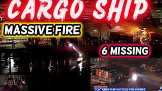 🔴 Massive Cargo Ship Fire: Flames Spread Below Deck! (california)