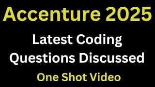 Accenture Coding Questions 2026 | Accenture Actual Coding Questions | One Shot