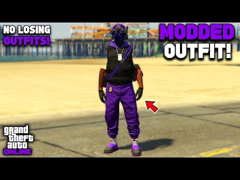 Gta 5 Online Easy Purple Joggers Modded Outfit With Invisible Arms! (no Transfer)