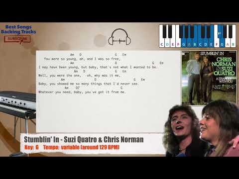 🎹 Stumblin' In - Suzi Quatro & Chris Norman Piano Backing Track With Chords And Lyrics