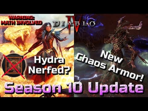 Season 10 Update! Hydra Sorcerer, Crackling Energy, Lightning Builds, And Chaos Armor - Diablo 4