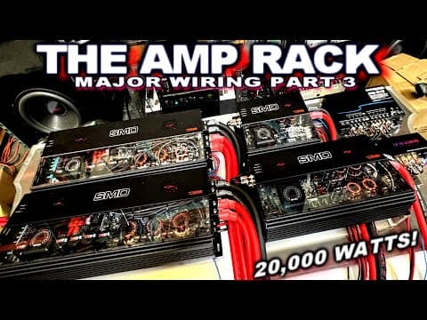 Building An Awesome Clear Acrylic Led Lit Amp Rack 20,000 Watts⚡2/0 Ofc Power & Ground Wire Pt.3