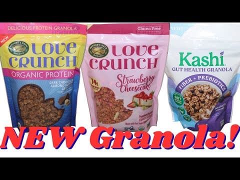Granola: Nature’s Path Love Crunch Dark Chocolate & Strawberry Cheesecake, Kashi Blueberry
