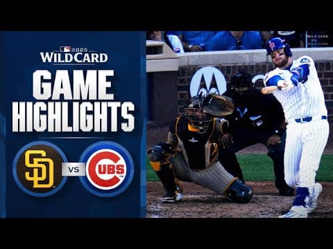 Padres Vs. Cubs Nl Wild Card Game 1 Highlights (9/30/25) | Mlb Highlights
