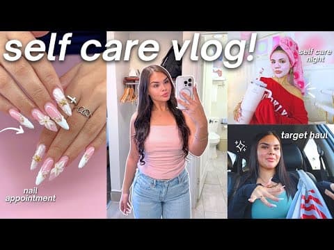 Self Care Day 🎀 Nail Appointment, Self Care Shopping At Target, Face Mask & Wellness Routine