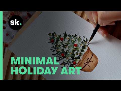 30 Days Of Holiday Gift Making | Day 29: Minimalist Watercolor Christmas Tree