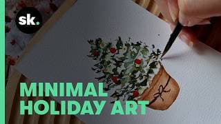 30 Days Of Holiday Gift Making | Day 29: Minimalist Watercolor Christmas Tree