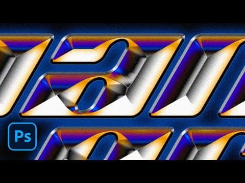 Make Metallic Iridescent Text In Photoshop!