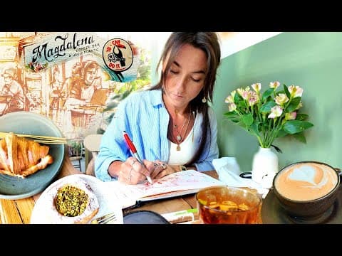 A Cozy Sketchbook Date At A Café ☕✏️ | Relaxing Drawing Vlog
