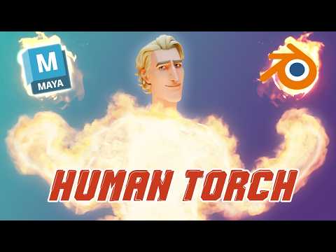 Animating The Human Torch In Maya & Blender | Workflow Breakdown