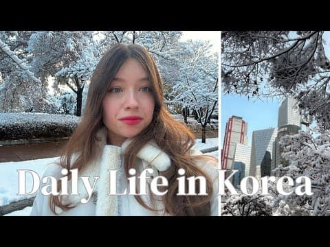 Korea Vlog❄ | First Snow, Olive Young & Daiso Shopping, Best Peeling Pads