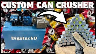Custom Can Crusher - V8 Motor Melt - Melting Aluminium Cans - Asmr Metal Melting - Trash To Treasure
