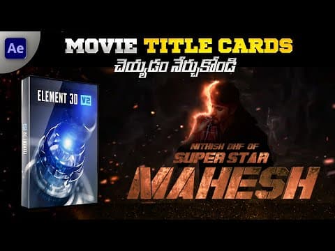 Make Title Cards In Aftereffects || Element 3d Tutorial For Beginners || Nithish Fx