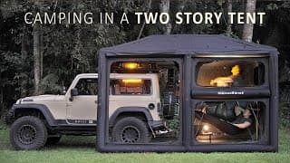 This 2-story Tent Is Like A House! Solo Camping In A Rain Forest
