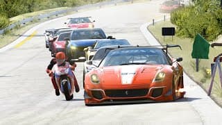 Spiderman Yamaha Yzr-m1 Motogp Vs Hypercars At Old Spa