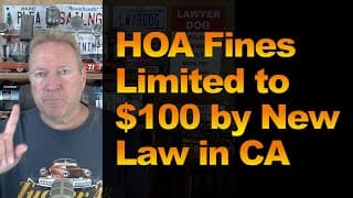Hoa Fines Limited To $100 By New Law In Ca
