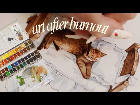 Easing Back Into Watercolors After Burnout ✦ Calm Painting Session