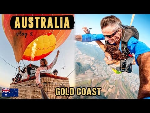 Australia Travel Vlog 🇦🇺 | Exploring Gold Coast | Amusement Park, Hot Air Balloon & Surfing! Ep 2
