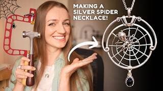 Making Halloween Jewelry Inspired By Architecture! Silver Spider Web Necklace