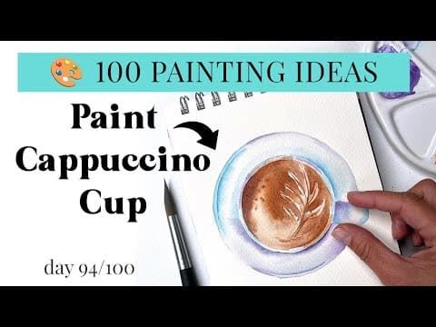 Easy Watercolor Cappuccino Cup ☕ | Relaxing Coffee Painting Tutorial