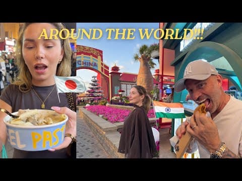 We Ate Food From All Around The World In 1 Day!!  My Family Visit Global Village