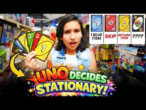 Uno Decides My Stationery Challenge! 🎴✏️ 10 Chances, Crazy Twists & Non-stop Laughs 😂🛍️