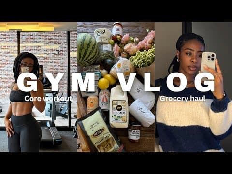 Quick 10 Min Core Workout, Clean Grocery Haul & Healthy Banana Bread Recipe | Weekly Fitness Vlog