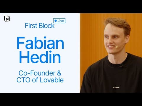 First Block: Interview With Fabian Hedin, Co-founder And Cto Of Lovable