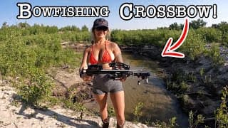 Fishing Hidden Backwater Tiny Creeks With A Crossbow!!! (loaded!!)