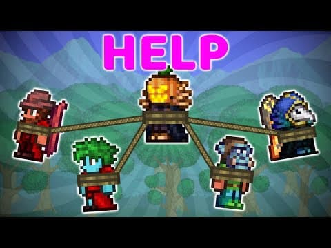 Terraria, But I'm Tied To 14 Other Youtubers...