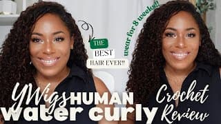My Favorite Human Hair Crochet To Date?!?| Ywigs Water Curly Human Crochet Review| Lia Lavon