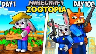 I Survived 100 Days In Zootopia In Minecraft!