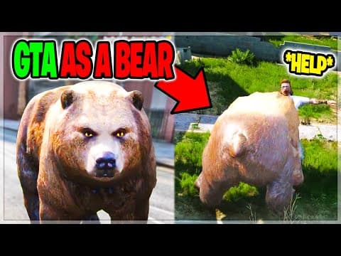 Killer Bear Takes Over Entire City On Gta 5 Rp!!