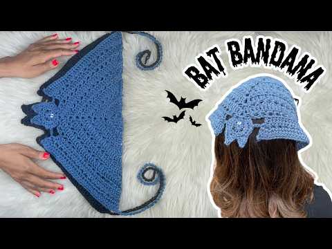 🦇spooky Halloween: Easy Crochet Bat Bandana