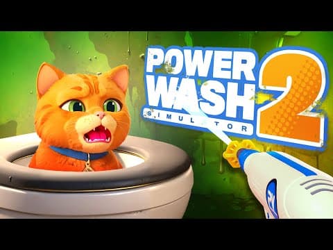 Powerwashing The Dirtiest Toilet In The World With My Cat! - New Powerwash Simulator 2